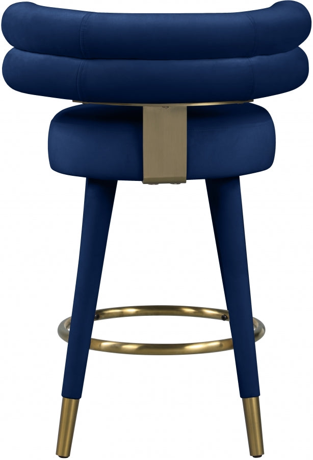 Fitzroy Velvet Upholstered Counter Stool — 798-C - Blue - 798Navy-C alternate view 3