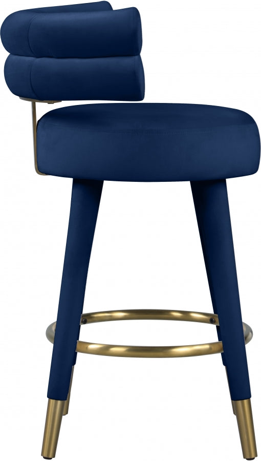 Fitzroy Velvet Upholstered Counter Stool — 798-C - Blue - 798Navy-C alternate view 4