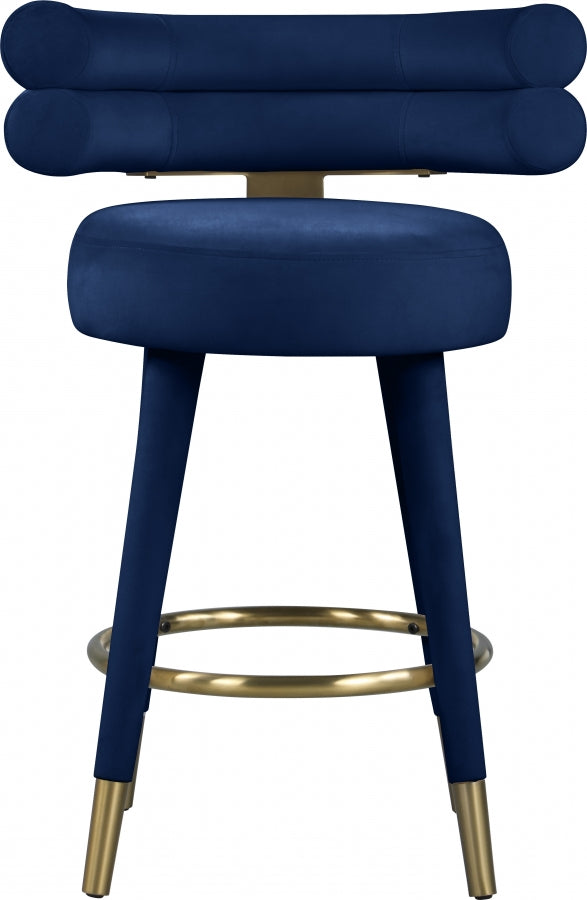 Fitzroy Velvet Upholstered Counter Stool — 798-C - Blue - 798Navy-C alternate view 5