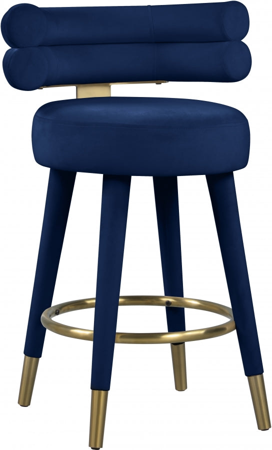 Fitzroy Velvet Upholstered Counter Stool — 798-C - Blue - 798Navy-C
