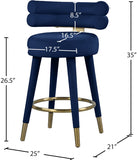 Fitzroy Velvet Upholstered Counter Stool — 798-C - Blue - 798Navy-C Dim