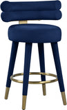 Fitzroy Velvet Upholstered Counter Stool — 798-C - Blue - 798Navy-C