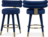 Fitzroy Velvet Upholstered Counter Stool — 798-C - Blue - 798Navy-C Double Chair