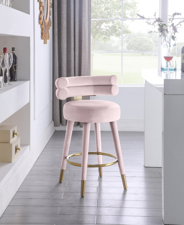 Fitzroy Velvet Upholstered Counter Stool — 798-C - Pink - 798Pink-C alternate view 1