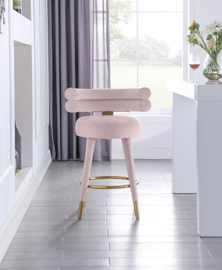 Fitzroy Velvet Upholstered Counter Stool — 798-C - Pink - 798Pink-C alternate view 2