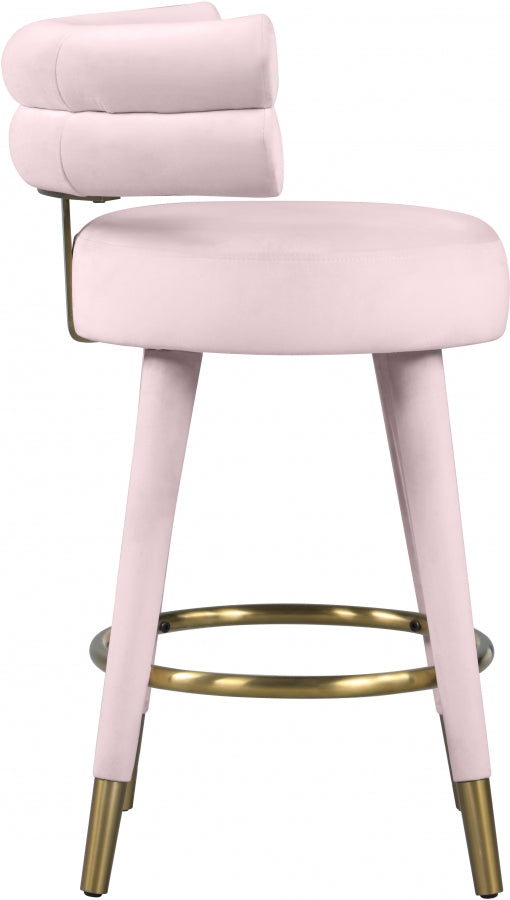 Fitzroy Velvet Upholstered Counter Stool — 798-C - Pink - 798Pink-C alternate view 4