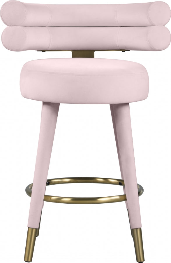Fitzroy Velvet Upholstered Counter Stool — 798-C - Pink - 798Pink-C alternate view 5