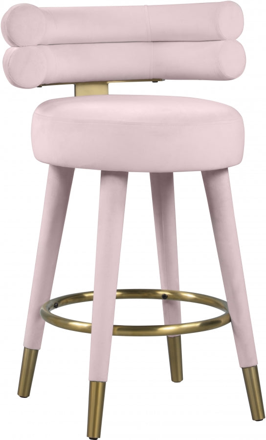 Fitzroy Velvet Upholstered Counter Stool — 798-C - Pink - 798Pink-C