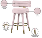 Fitzroy Velvet Upholstered Counter Stool — 798-C - Pink - 798Pink-C Infographic