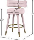 Fitzroy Velvet Upholstered Counter Stool — 798-C - Pink - 798Pink-C Dim