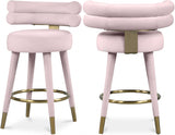 Fitzroy Velvet Upholstered Counter Stool — 798-C - Pink - 798Pink-C Double Chair
