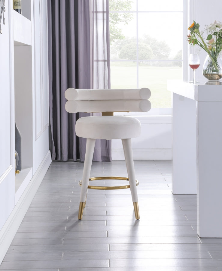 Fitzroy Velvet Upholstered Counter Stool — 798-C - Cream - 798Cream-C alternate view 2