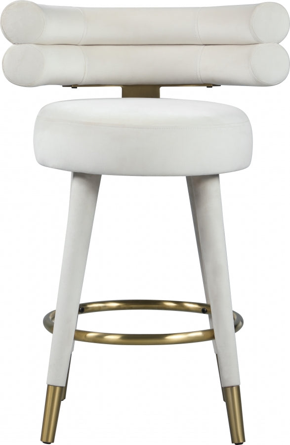 Fitzroy Velvet Upholstered Counter Stool — 798-C - Cream - 798Cream-C alternate view 5