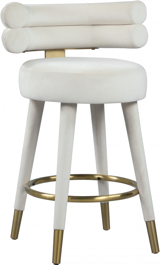 Fitzroy Velvet Upholstered Counter Stool — 798-C - Cream - 798Cream-C