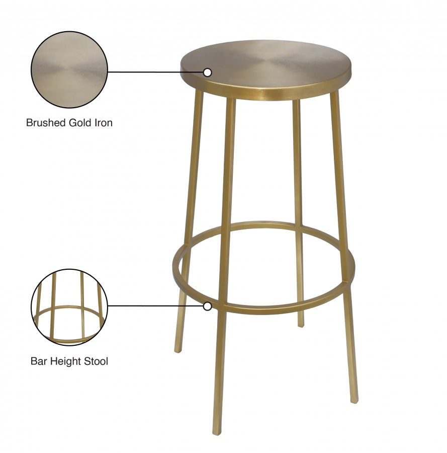 Tyson Iron Bar Stool — 950-C - Gold - 950Gold Infographic