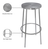 Tyson Iron Bar Stool — 950-C - Silver - 950Silver Infographic