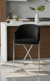 Xavier Velvet Upholstered Counter Stool — 866-C - Black - 866Black-C alternate view 1