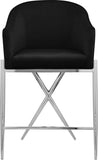 Xavier Velvet Upholstered Counter Stool — 866-C - Black - 866Black-C alternate view 3