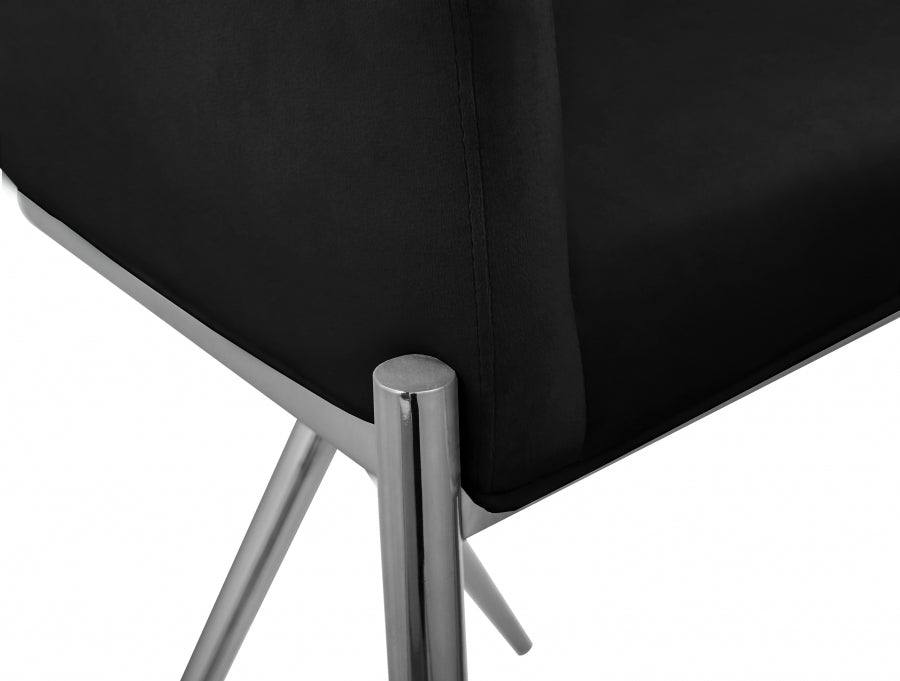 Xavier Velvet Upholstered Counter Stool — 866-C - Black - 866Black-C alternate view 5