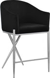 Xavier Velvet Upholstered Counter Stool — 866-C - Black - 866Black-C