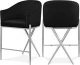 Xavier Velvet Upholstered Counter Stool — 866-C - Black - 866Black-C Double Chair