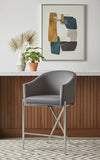 Xavier Velvet Upholstered Counter Stool — 866-C - Grey - 866Grey-C alternate view 1