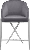 Xavier Velvet Upholstered Counter Stool — 866-C - Grey - 866Grey-C alternate view 3