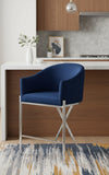 Xavier Velvet Upholstered Counter Stool — 866-C - Blue - 866Navy-C alternate view 1