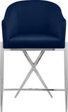Xavier Velvet Upholstered Counter Stool — 866-C - Blue - 866Navy-C alternate view 3