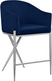 Xavier Velvet Upholstered Counter Stool — 866-C - Blue - 866Navy-C