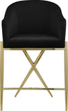 Xavier Velvet Upholstered Counter Stool — 867-C - Black - 867Black-C alternate view 3