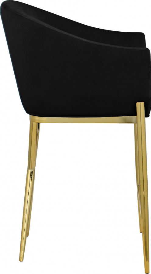 Xavier Velvet Upholstered Counter Stool — 867-C - Black - 867Black-C alternate view 4