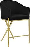 Xavier Velvet Upholstered Counter Stool — 867-C - Black - 867Black-C