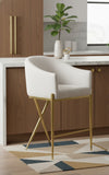 Xavier Velvet Upholstered Counter Stool — 867-C - Cream - 867Cream-C alternate view 1