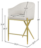 Xavier Velvet Upholstered Counter Stool — 867-C - Cream - 867Cream-C Dim