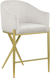 Xavier Velvet Upholstered Counter Stool — 867-C - Cream - 867Cream-C