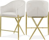 Xavier Velvet Upholstered Counter Stool — 867-C - Cream - 867Cream-C Double Chair
