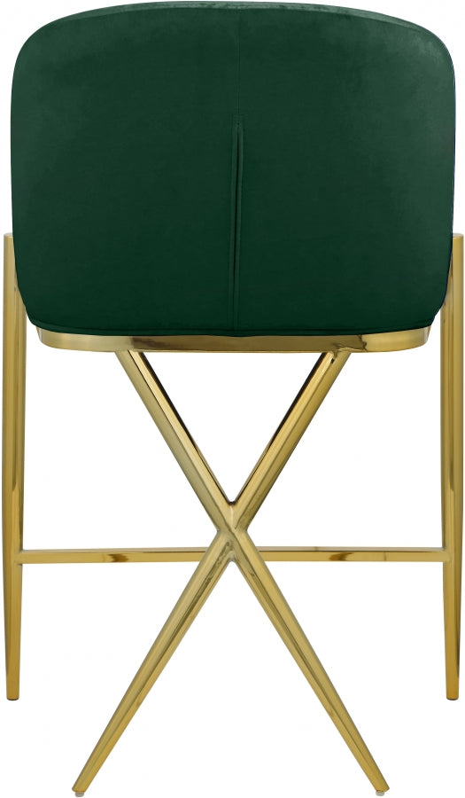 Xavier Velvet Upholstered Counter Stool — 867-C - Green - 867Green-C alternate view 2