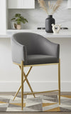 Xavier Velvet Upholstered Counter Stool — 867-C - Grey - 867Grey-C alternate view 1