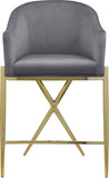 Xavier Velvet Upholstered Counter Stool — 867-C - Grey - 867Grey-C alternate view 3