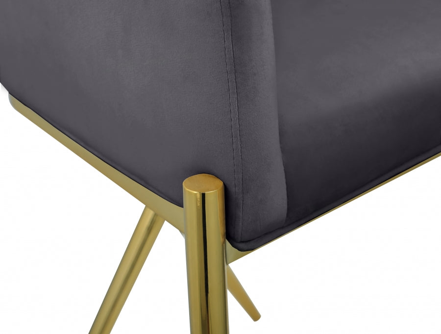 Xavier Velvet Upholstered Counter Stool — 867-C - Grey - 867Grey-C alternate view 5