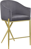 Xavier Velvet Upholstered Counter Stool — 867-C - Grey - 867Grey-C
