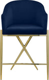 Xavier Velvet Upholstered Counter Stool — 867-C - Blue - 867Navy-C alternate view 3