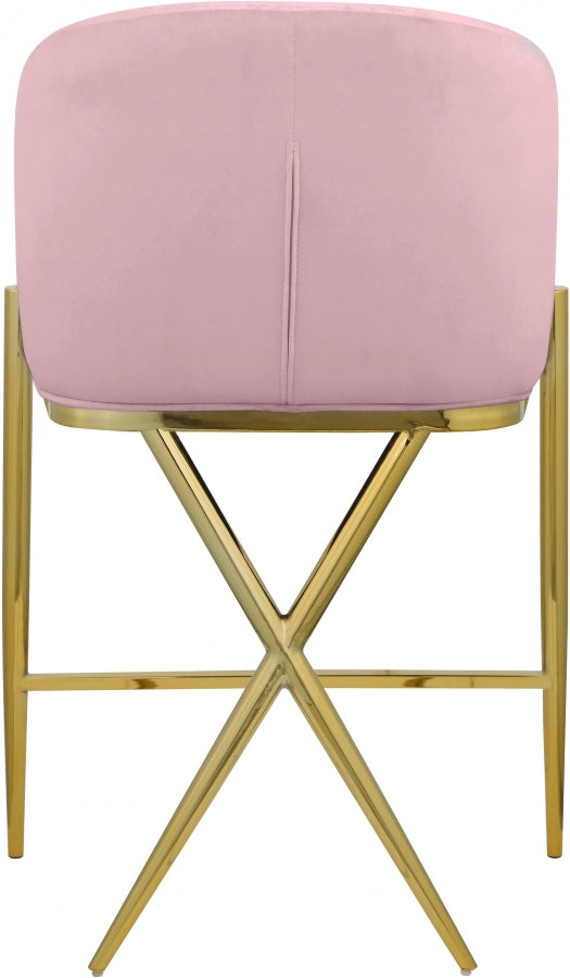 Xavier Velvet Upholstered Counter Stool — 867-C - Pink - 867Pink-C alternate view 2