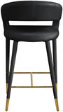 Destiny Velvet Upholstered Stool — 540-C - Black - 540Black-C alternate view 2