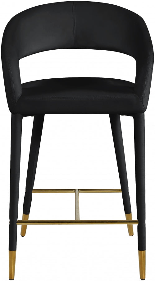 Destiny Velvet Upholstered Stool — 540-C - Black - 540Black-C alternate view 3