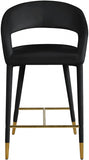 Destiny Velvet Upholstered Stool — 540-C - Black - 540Black-C alternate view 3