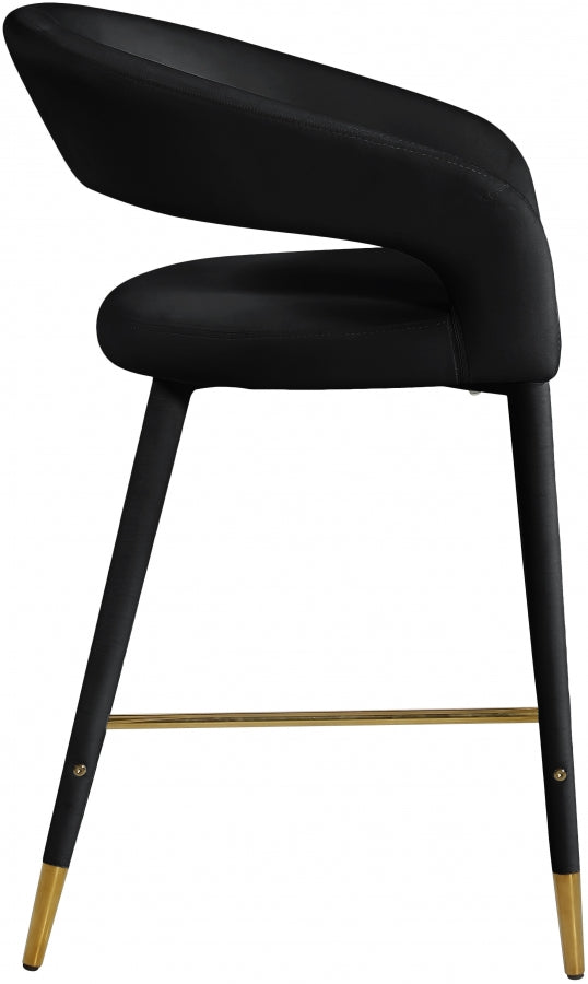 Destiny Velvet Upholstered Stool — 540-C - Black - 540Black-C alternate view 4