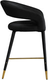 Destiny Velvet Upholstered Stool — 540-C - Black - 540Black-C alternate view 4