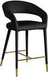Destiny Velvet Upholstered Stool — 540-C - Black - 540Black-C